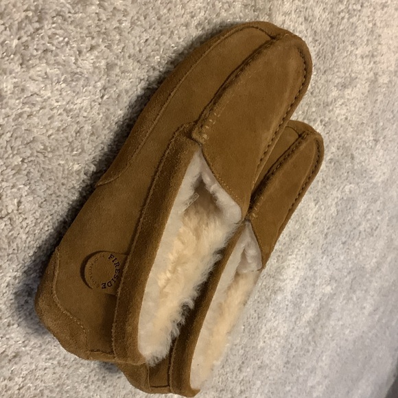 Fireside by Dearfoams Melbourne Genuine Shearling Moccasin Slipper Men size 10W - Picture 6 of 17